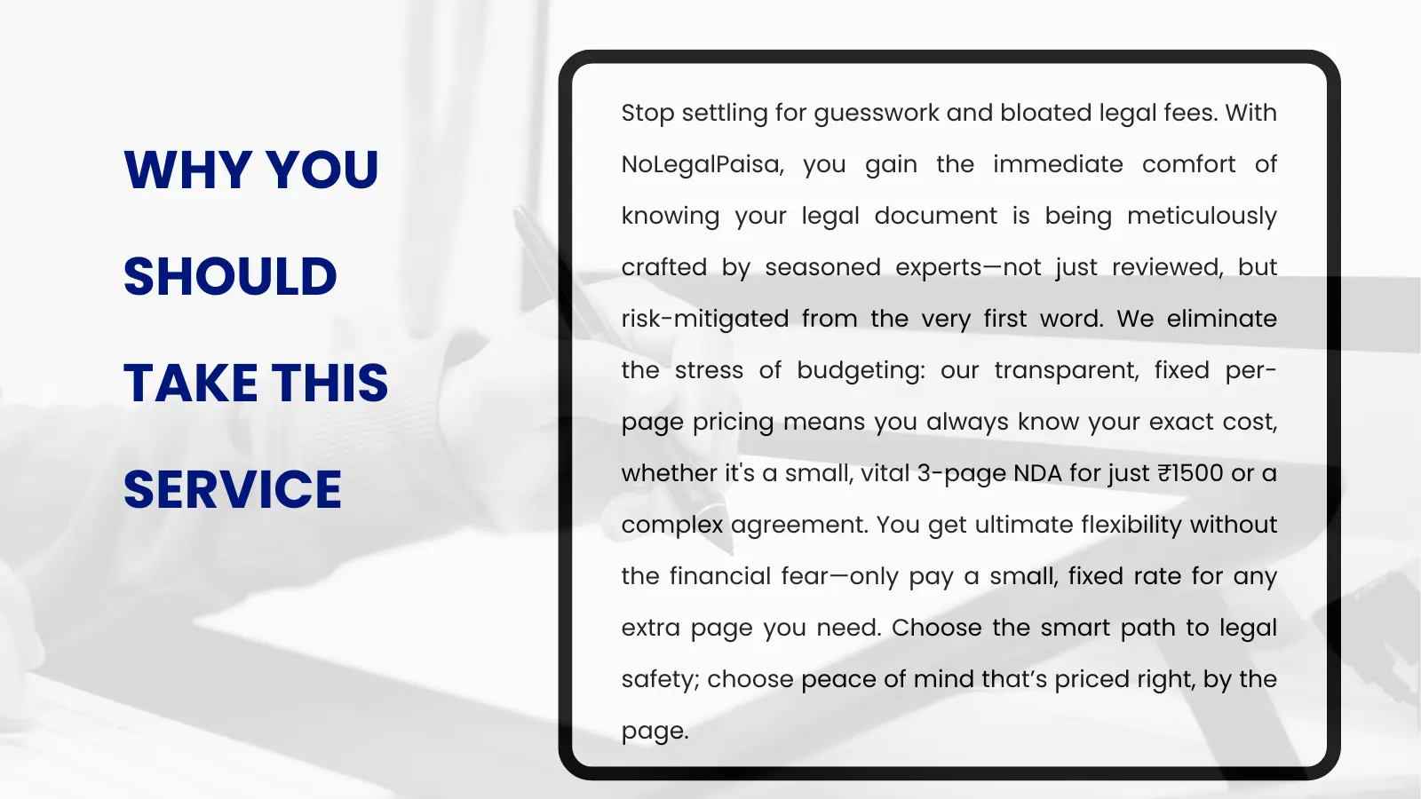 Why you should take this service