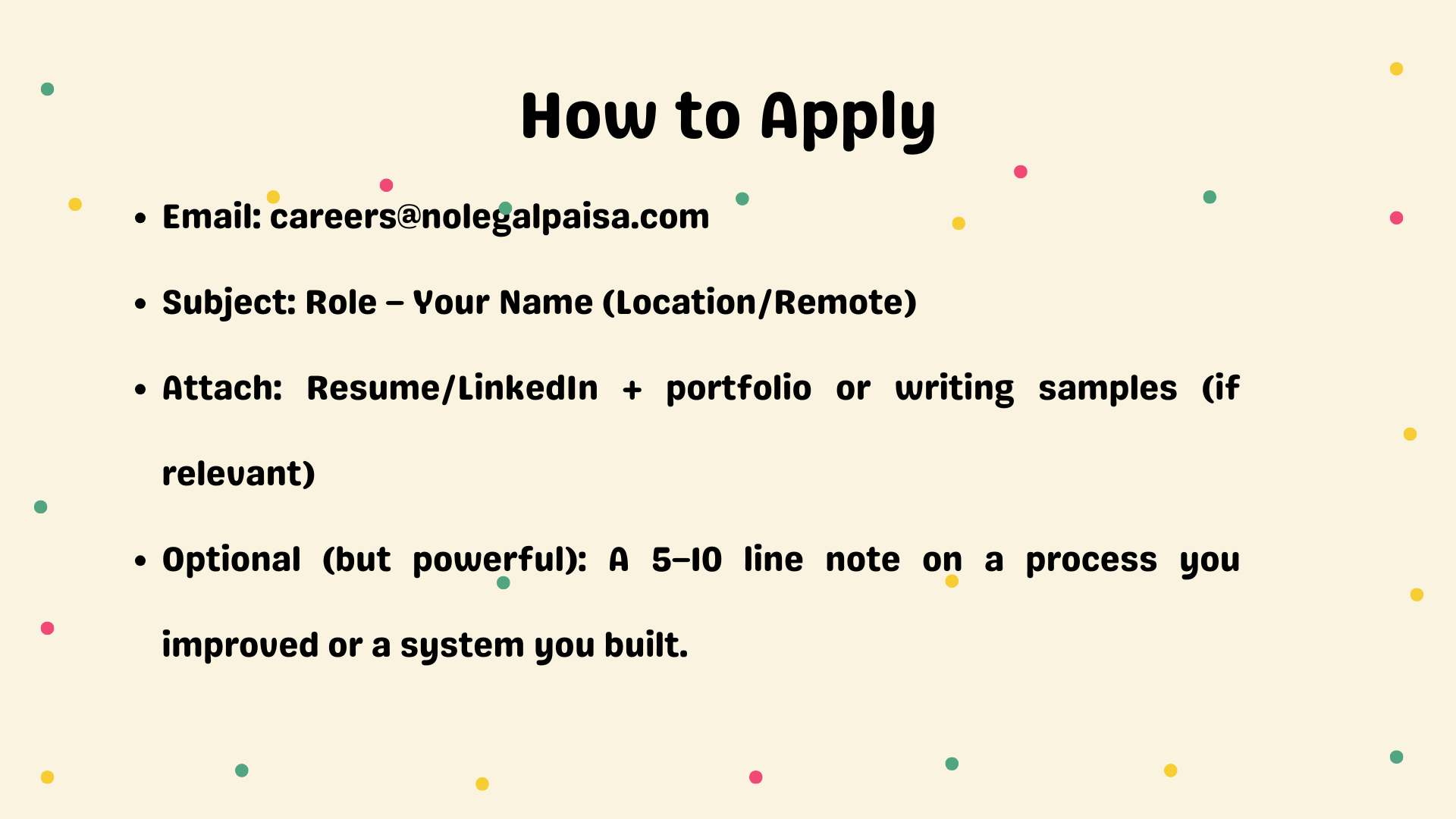 How to apply